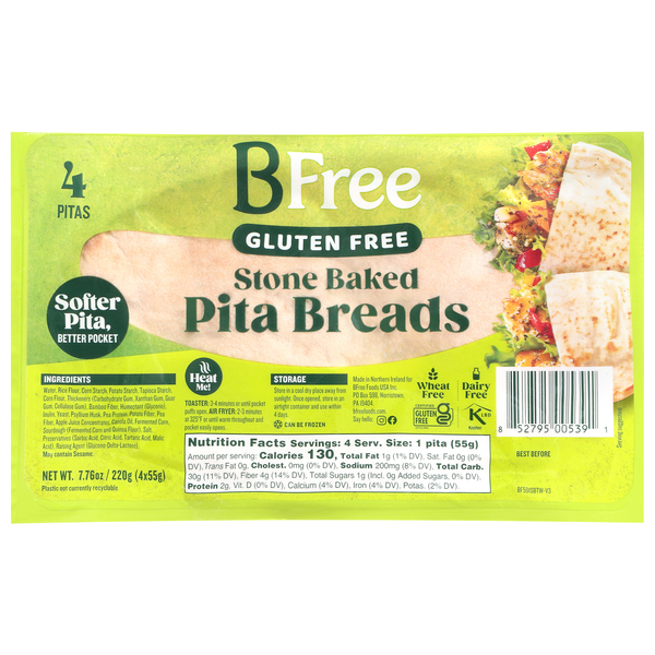 BFree Gluten Free Stone Baked Pita Bread - 4 ct