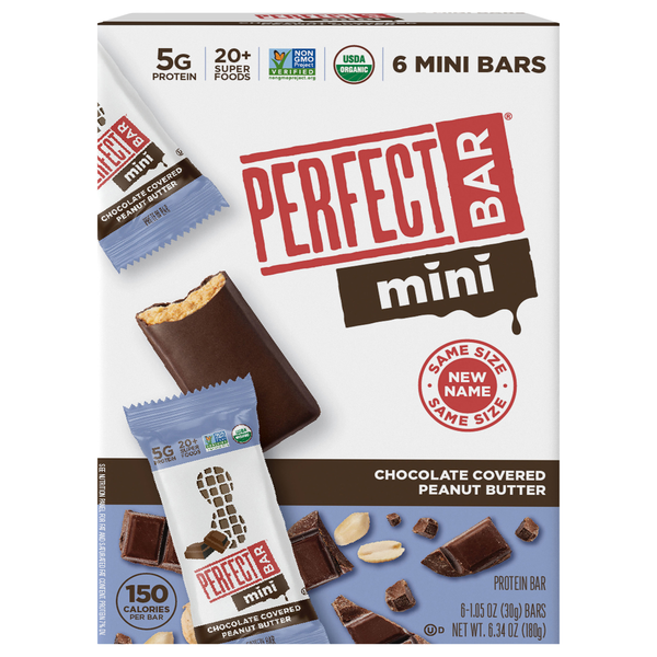 Perfect Bar Chocolate Covered Peanut Butter Snack Size - 6 ct Refrigerated