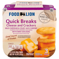 Food Lion Quicks Breaks Mild Cheddar & Colby Jack Cheese & Crackers - 3 ct