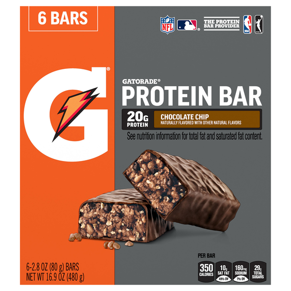 Gatorade Chocolate Chip 20g Protein Bar - 6 ct