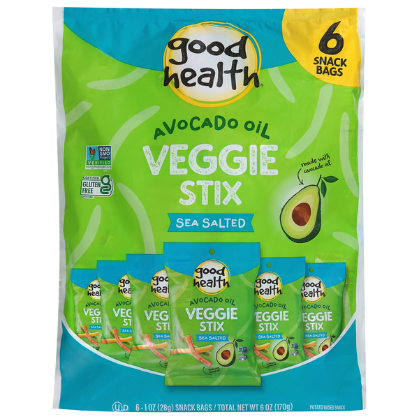 Good Health Gluten Free Sea Salted Veggie Stix Packs - 6 ct