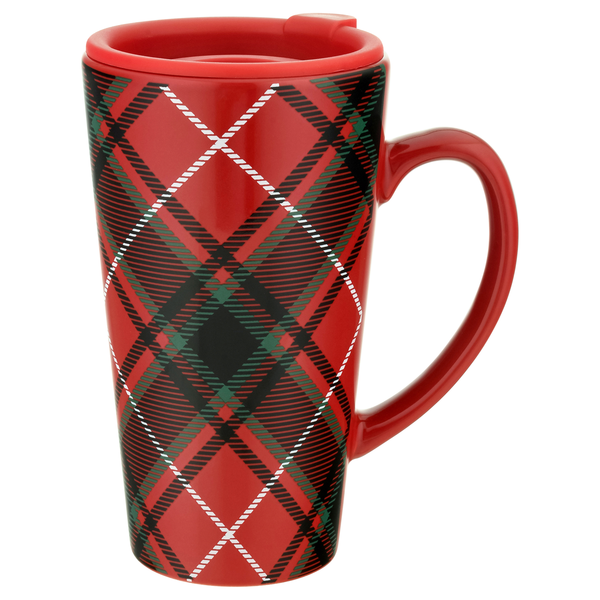 Smart Living Holiday Travel Mug Red Plaid