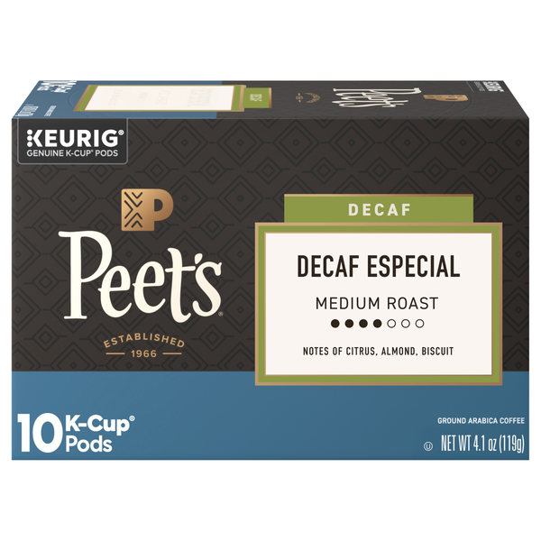 Peet's Coffee Decaf Especial Medium Roast K-Cup Pods