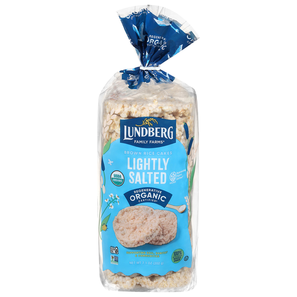 Lundberg Rice Cakes Brown Rice Lightly Salted Vegan Organic
