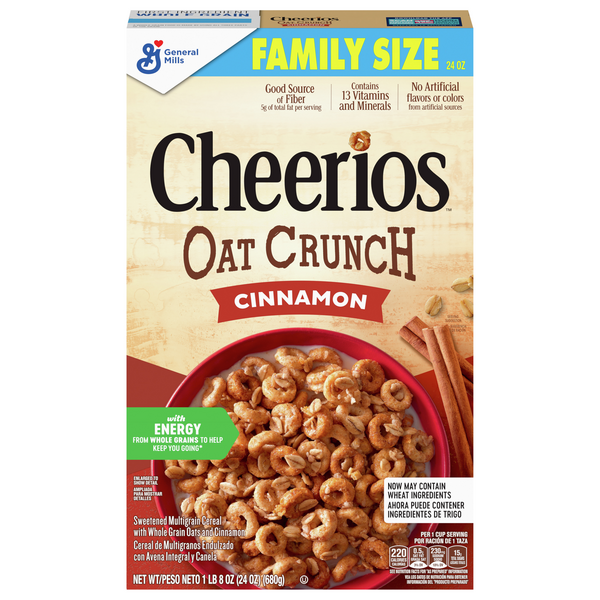 Save on Cheerios Oat Crunch Cereal Cinnamon Family Size Order Online