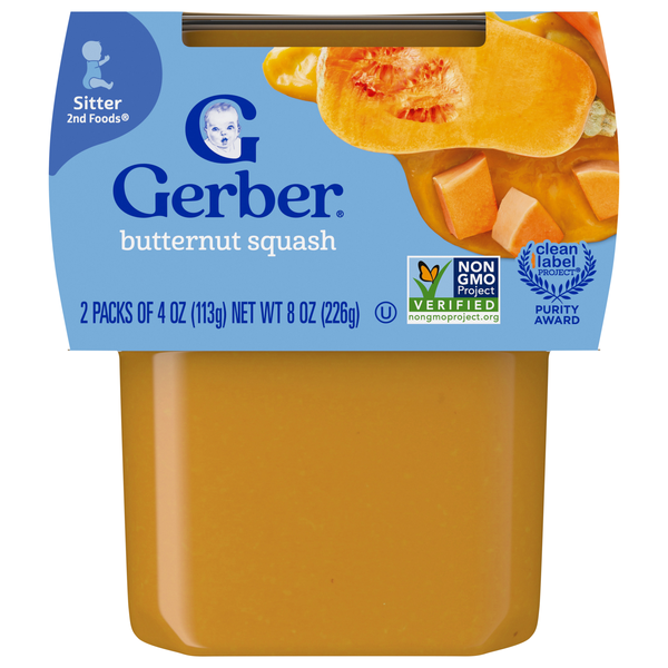 Gerber Natural 2nd Baby Food Butternut Squash - 2 ct