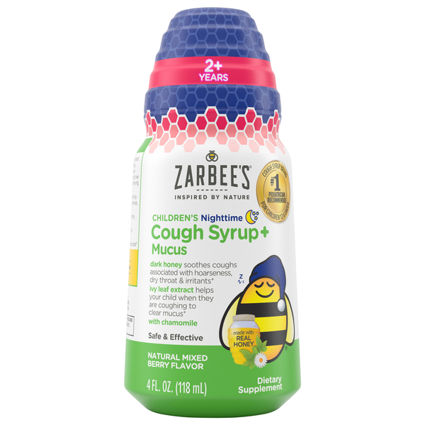 Zarbee's Children's Nighttime Cough Syrup + Mucus Mixed Berry Ages 2+