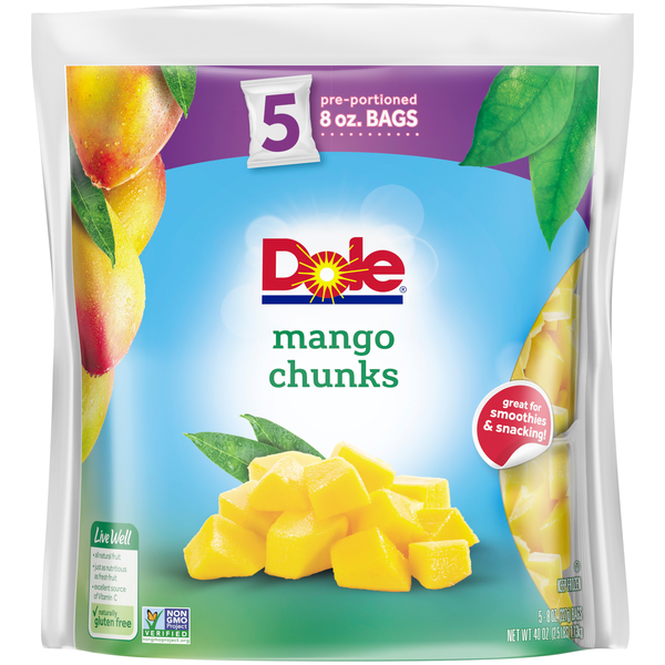 Dole Mango Chunks Pre-Portioned Bags - 5 ct Frozen