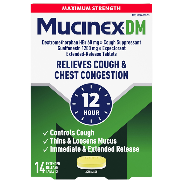 Mucinex DM Expectorant & Cough Suppressant 12 Hr Maximum Strength Tablets