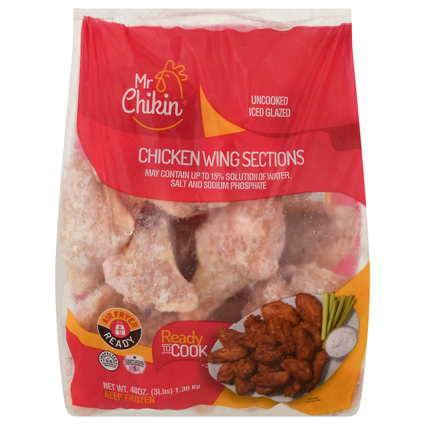 Mr. Chikin Uncooked Chicken Wing Sections Frozen