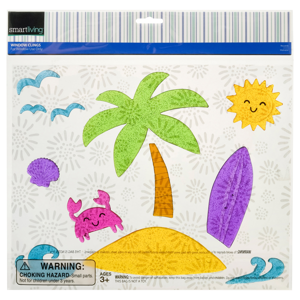 Smart Living Summer Window Clings Beach Ages 3+