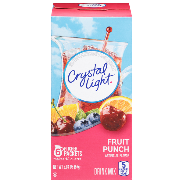 Crystal Light Pitcher Packets Drink Mix Fruit Punch - 6 ct