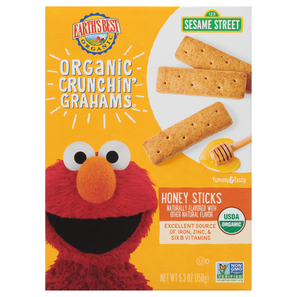 Earth's Best Organic Sesame Street Honey Sticks Crunchin' Grahams