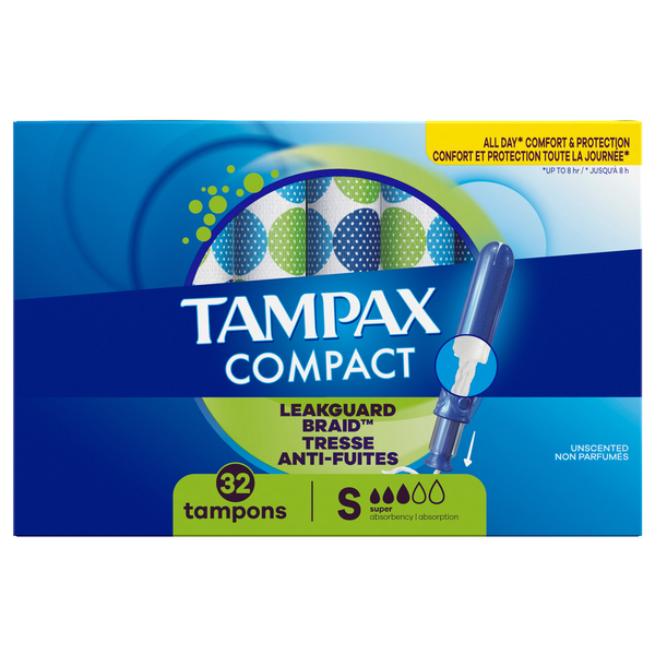 Tampax Compact Unscented Super Tampons
