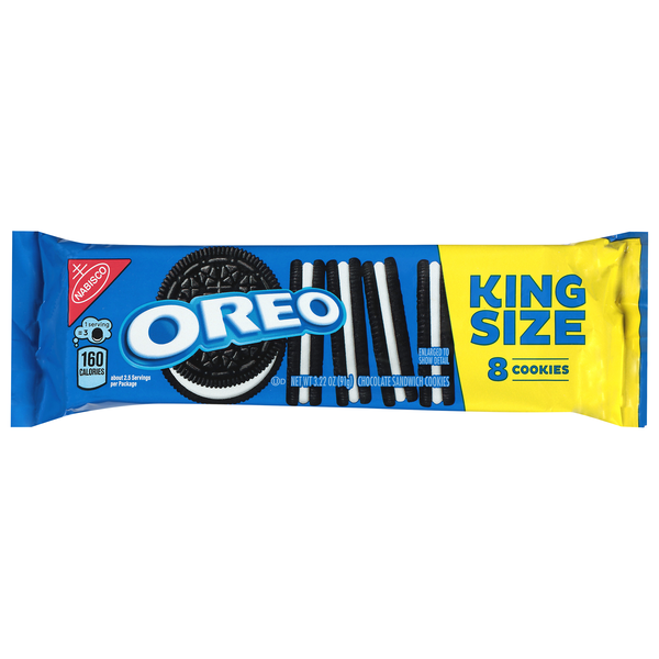 OREO Chocolate Sandwich Cookies King Size - 8 ct