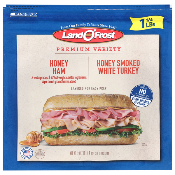 Land O'Frost Premium Variety Honey Ham & Honey Smoked Turkey Sliced