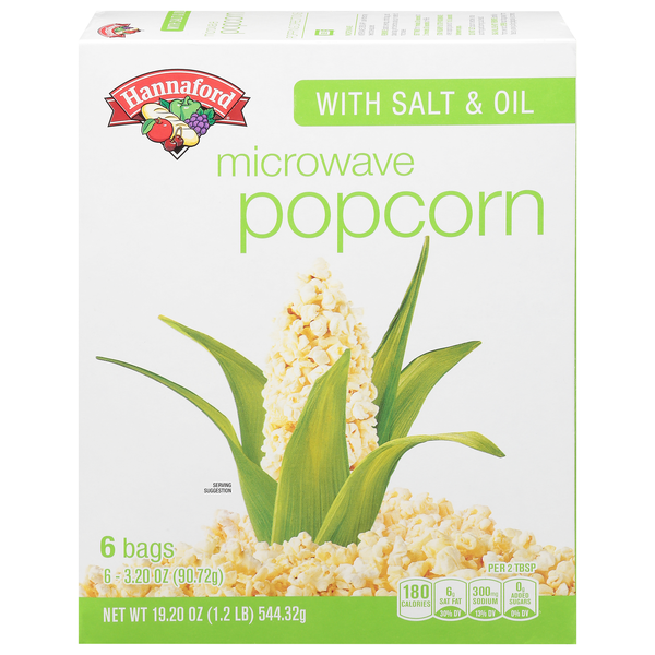 Hannaford Microwave Popcorn with Salt & Oil