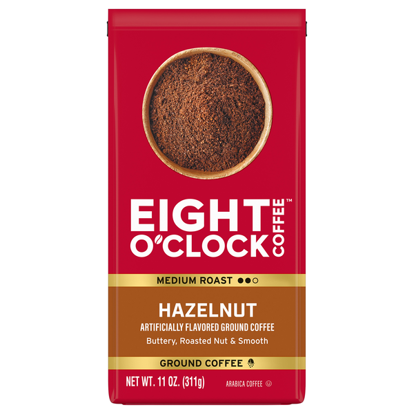 Save on Eight O'Clock Hazelnut Flavored Medium Roast Ground Coffee