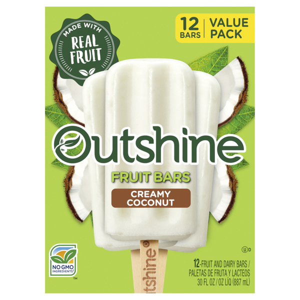Outshine Creamy Coconut Fruit & Dairy Bars Value Pack - 12 ct