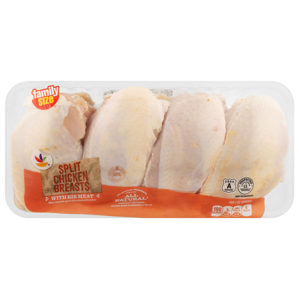 Our Brand Bone-In Split Chicken Breasts w/Ribs Family Size -4-5 ct Fresh