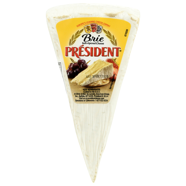 President Soft Ripened Brie Cheese Wedge