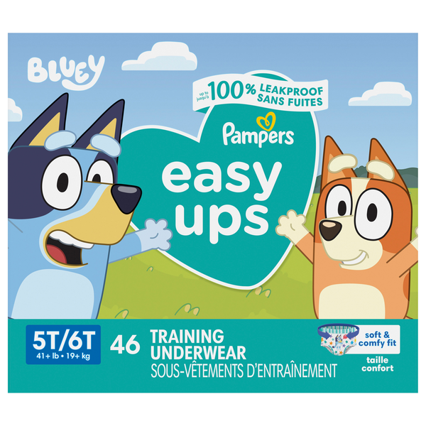 Pampers Easy Ups Boys 5T-6T Bluey Training Underwear 41+ lb