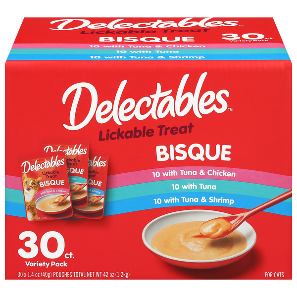 Delectables Bisque Lickable Cat Treat Variety Pack - 30 ct