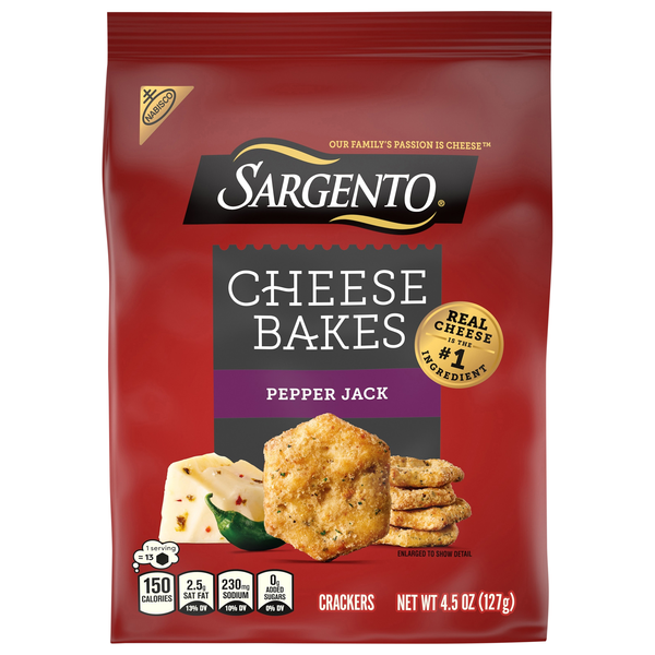 Nabisco Sargento Pepper Jack Cheese Bakes Crackers