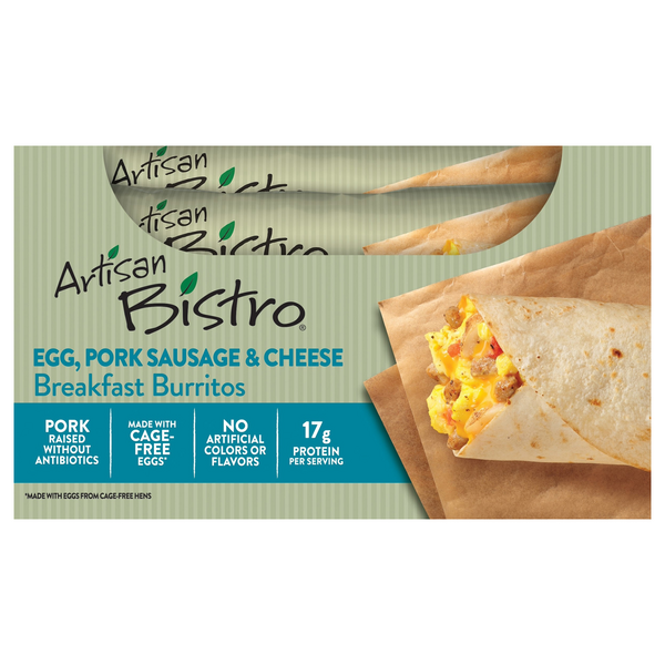 Save on Aritsan Bistro Breakfast Burrito Egg Pork Sausage & Cheese