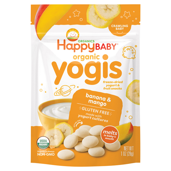 Happy Baby Organics Yogis Banana & Mango Yogurt & Fruit Snacks