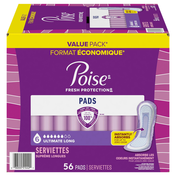 Poise Incontinence Pads Ultimate Long Length