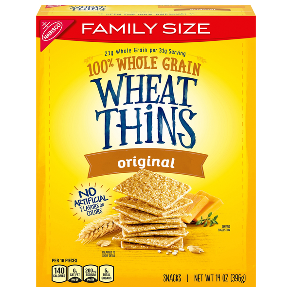 Nabisco Wheat Thins Original Whole Grain Crackers Family Size
