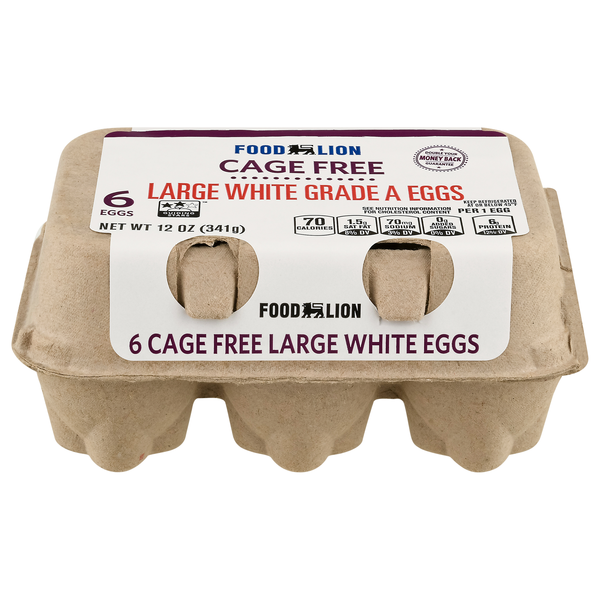 Food Lion Cage Free Grade A Large White Eggs