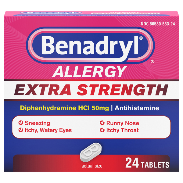 Benadryl Allergy Relief Antihistamine Extra Strength Tablets