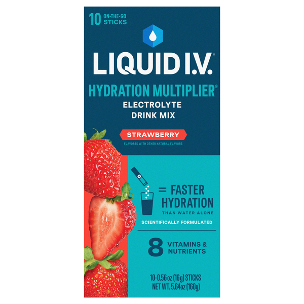Liquid I.V. Strawberry Electrolyte Drink Mix Sticks - 10 ct