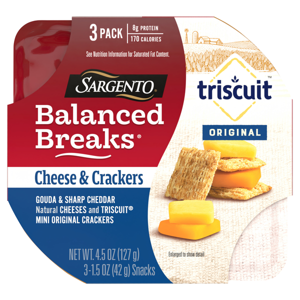 Save on Sargento Balanced Breaks Gouda & Sharp Cheddar Cheese w/Crackers 3 ct Order Online