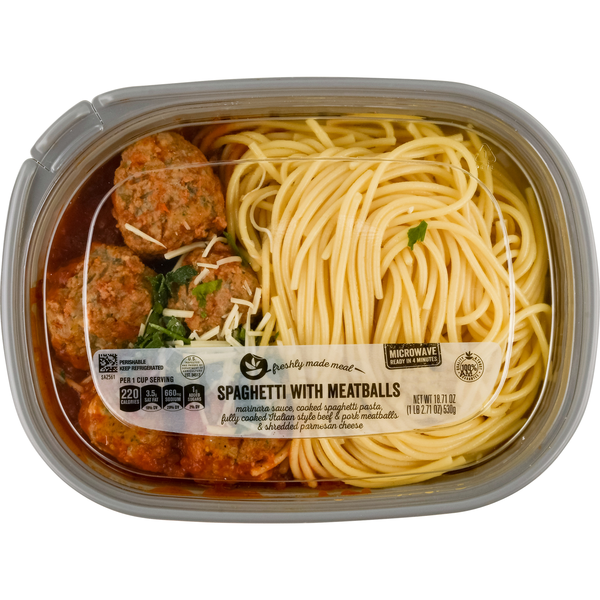 Giant Freshly Made Meal Spaghetti with Meatballs