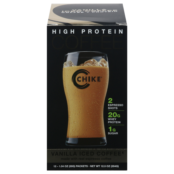 Chike High Protein Vanilla Iced Coffee Packets - 12 ct