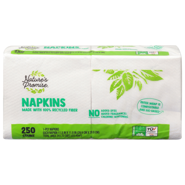 Nature's Promise Napkins 1-Ply White