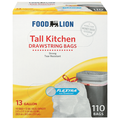 Food Lion Tall Kitchen Drawstring Bags 13 Gallon