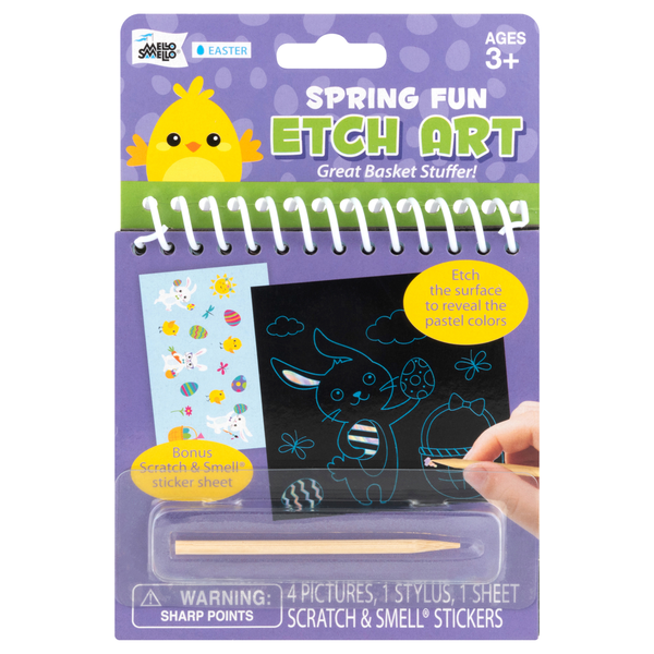 Mello Smello Etch Art Scratch & Smell Stickers Chick Ages 3+