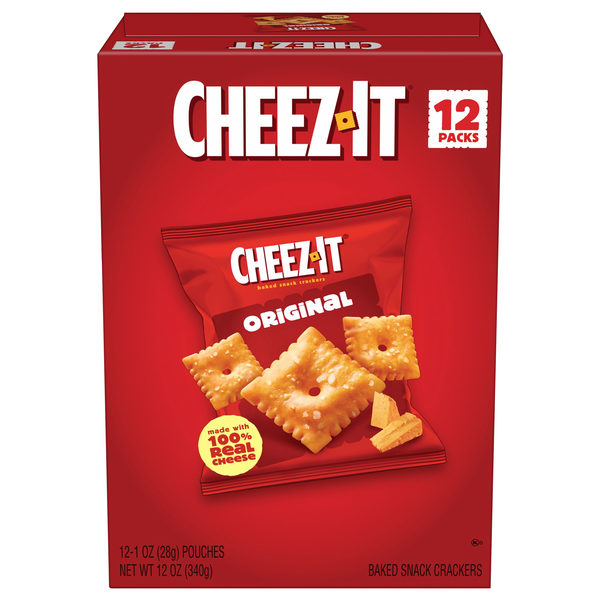 Cheez-It Original Baked Cheese Crackers Packs - 12 ct