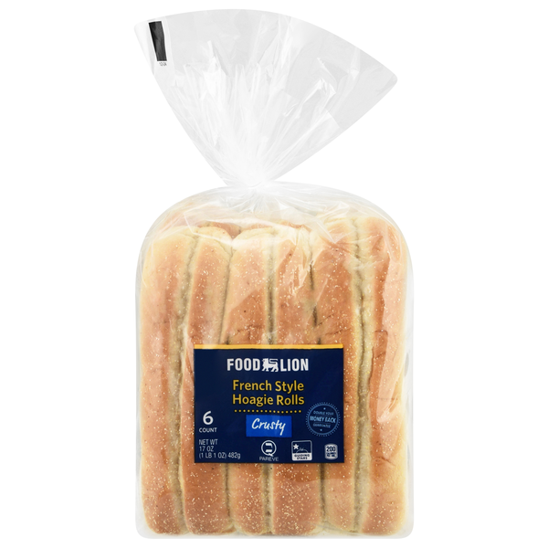 Food Lion Bakery Crusty French Style Hoagie Rolls - 6 ct