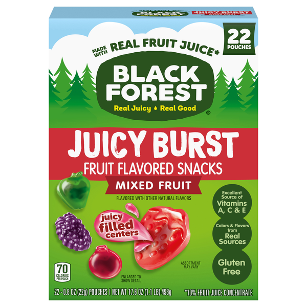 Black Forest Juicy Burst Mixed Fruit Flavored Snacks - 22 ct