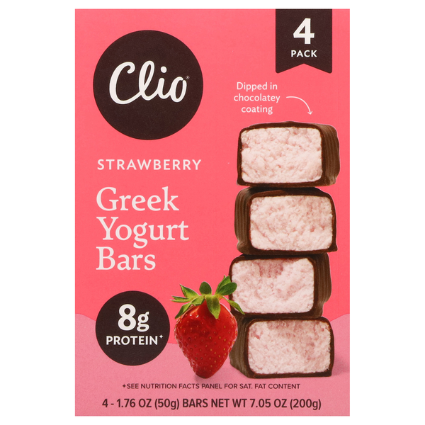 Clio Strawberry Greek Yogurt Bars - 4 ct Refrigerated
