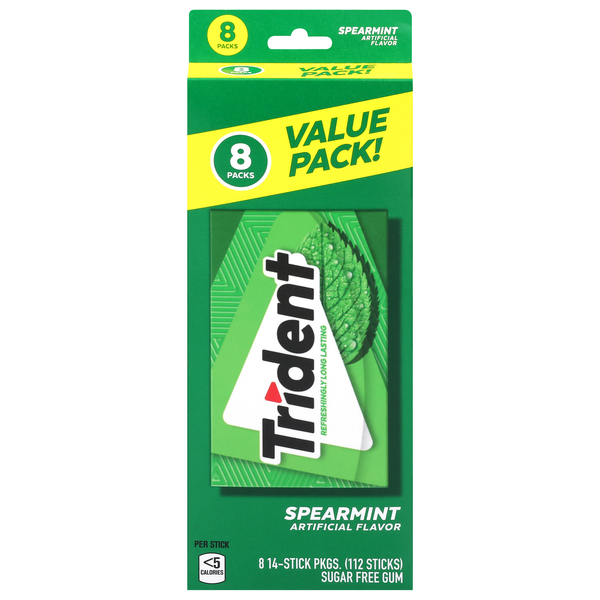Trident Sugar Free Spearmint Gum Value Pack - 8 pk