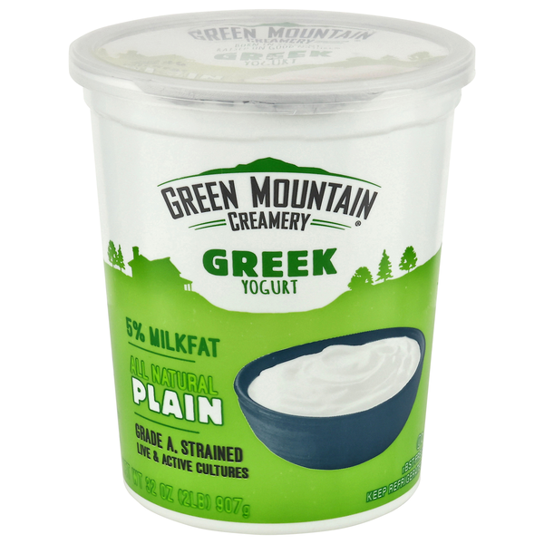 Green Mountain Creamery All Natural 5% Milkfat Plain Greek Yogurt