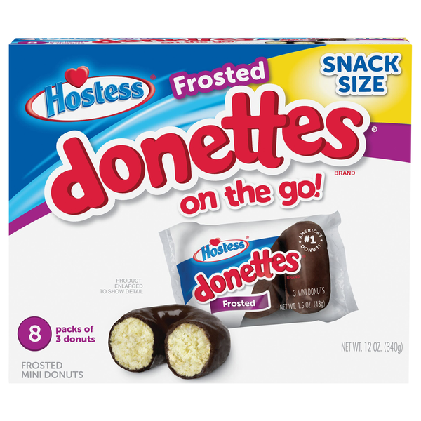 Hostess Donettes On the Go! Mini Chocolate Frosted Donuts - 8 ct