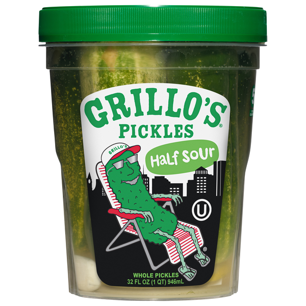 Grillo's Pickles Half Sour Whole Pickles Fresh