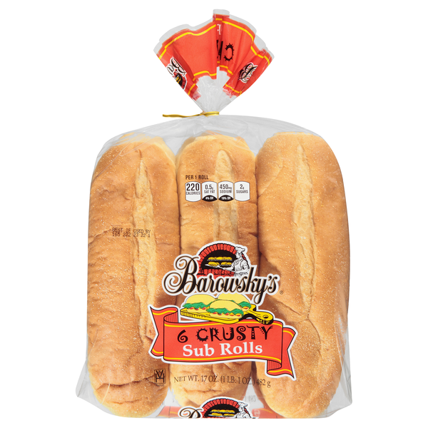 Barowsky's Crusty Sub Rolls - 6 ct